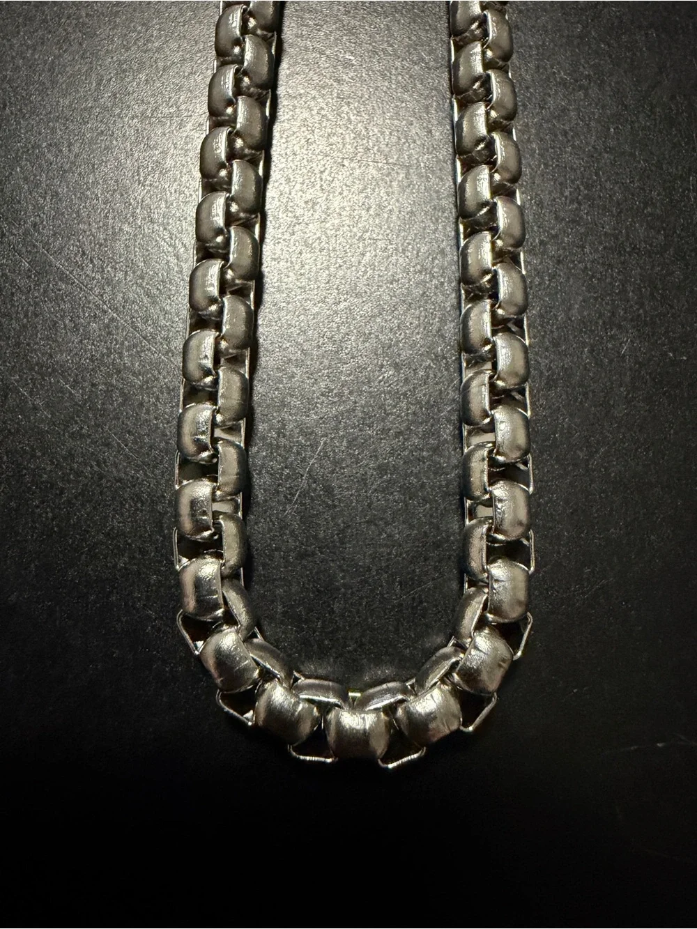 Men's Silver Link Necklace - Polished Stainless Steel